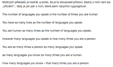 Kolik jazyků umíš, tolikrát jsi člověkem